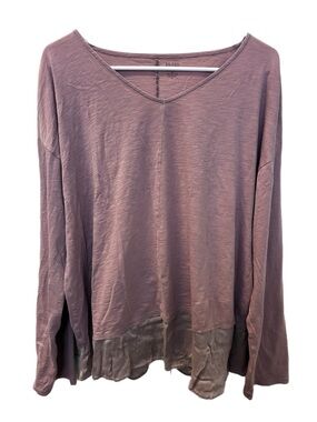 Eileen Fisher Dusty Mauve V-Neck Sleepwear Top Women’s Size XL